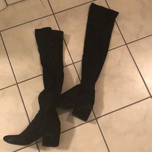 Over the knee black boots